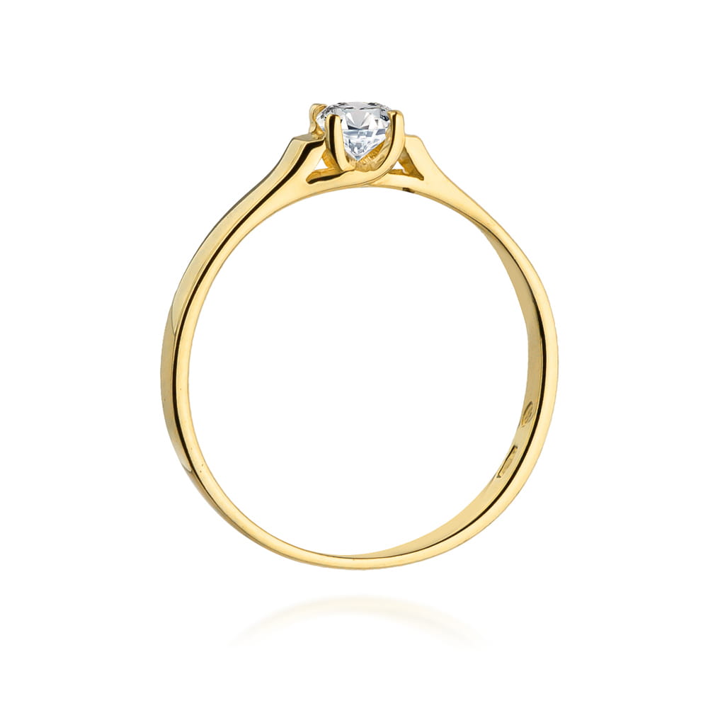 Pierścionek Diament 0,18ct żółte złoto 3 Pierścionek Diament 0,18ct żółte złoto - obrazek 3