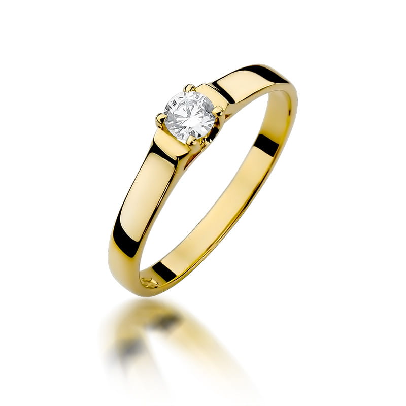 Pierścionek Diament 0,18ct żółte złoto 1 Pierścionek W381 Diament 0