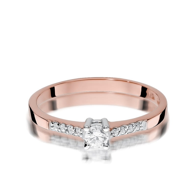 Pierścionek Diament 0,15ct różowe złoto 2 15ct różowe złoto Jubiler Kraków BigDIAMOND