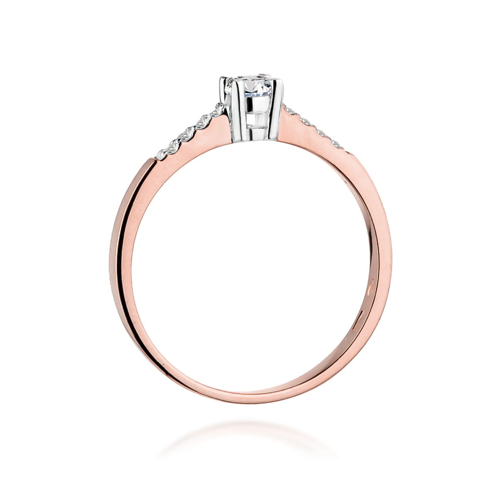 Pierścionek Diament 0,15ct różowe złoto 3 Pierścionek Diament 0,15ct różowe złoto - obrazek 3
