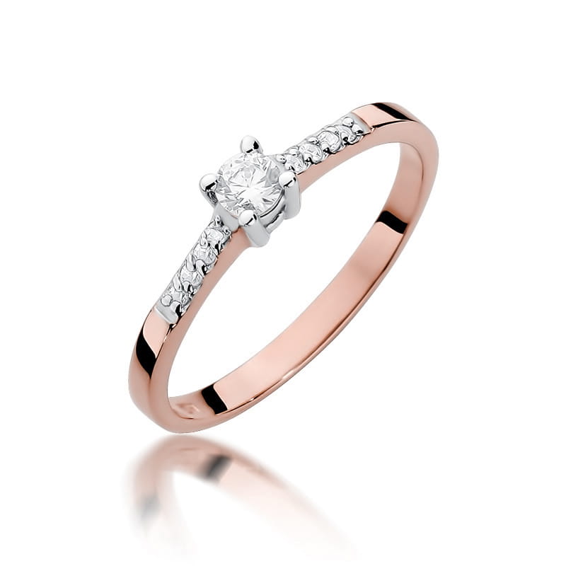 Pierścionek Diament 0,15ct różowe złoto 1 Pierścionek W382 Diament 0