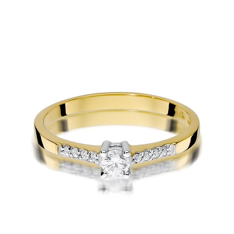 Pierścionek Diament 0,15ct żółte złoto 2 15ct żółte złoto Jubiler Kraków BigDIAMOND