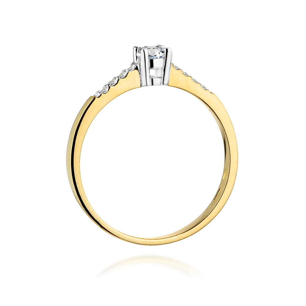 Pierścionek Diament 0,15ct żółte złoto 3 Pierścionek Diament 0,15ct żółte złoto - obrazek 3