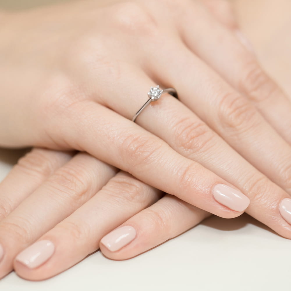 Pierścionek Diament 0,23ct białe złoto 4 Pierścionek Diament 0,23ct białe złoto - obrazek 4
