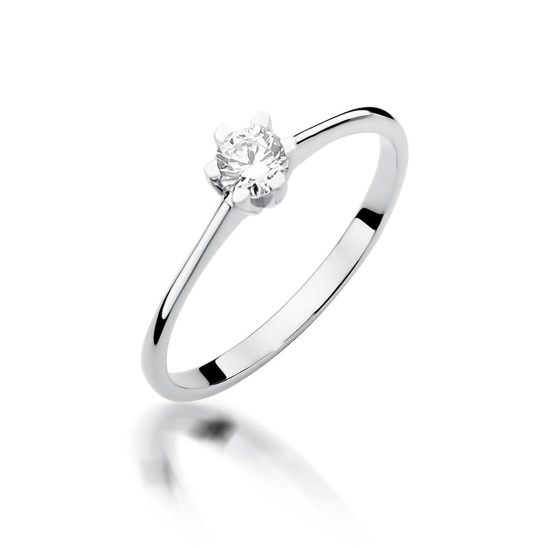 Pierścionek Diament 0,23ct białe złoto 1 Pierścionek W387 Diament 0