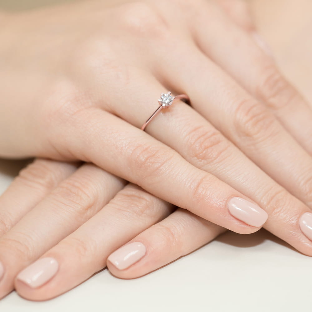 Pierścionek Diament 0,23ct różowe złoto 4 Pierścionek Diament 0,23ct różowe złoto - obrazek 4