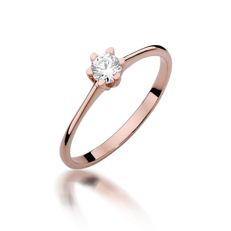 Pierścionek Diament 0,23ct różowe złoto 1 Pierścionek W387 Diament 0