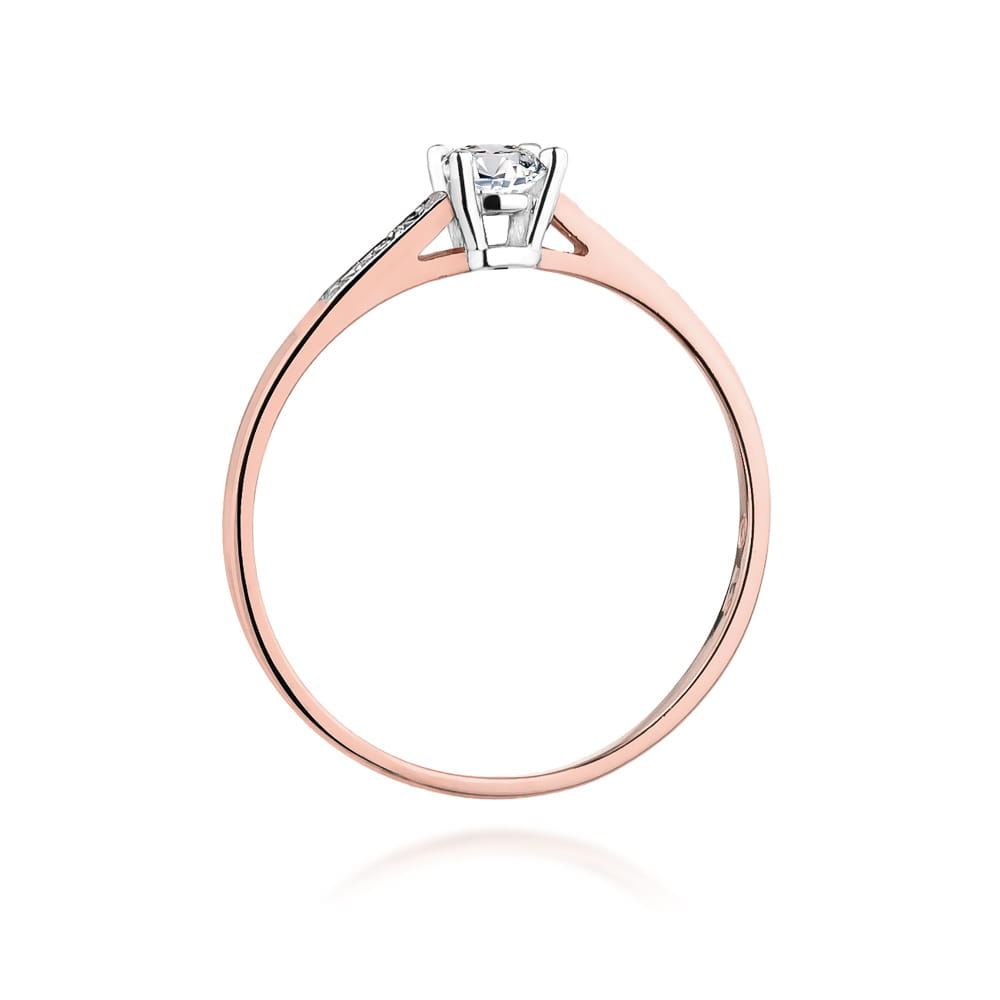 Pierścionek Diament 0,15ct różowe złoto 3 Pierścionek Diament 0,15ct różowe złoto - obrazek 3