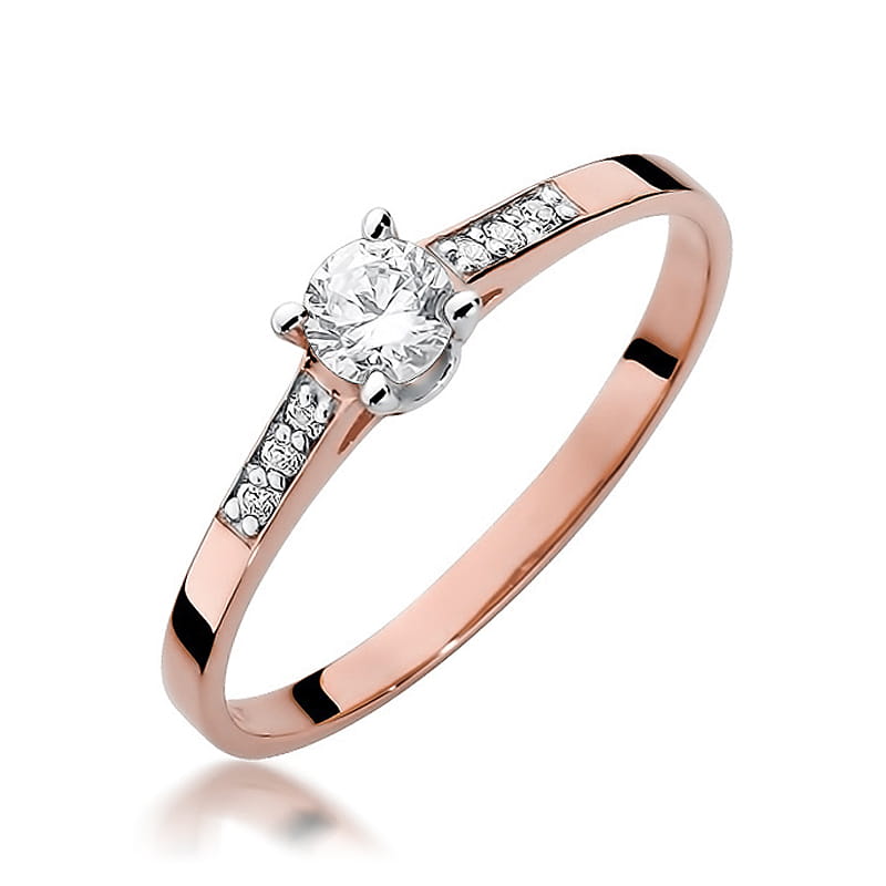 Pierścionek Diament 0,15ct różowe złoto 1 Pierścionek W399 Diament 0