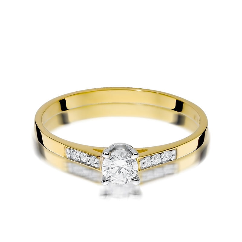 Pierścionek Diament 0,15ct żółte złoto 2 15ct żółte złoto Jubiler Kraków BigDIAMOND