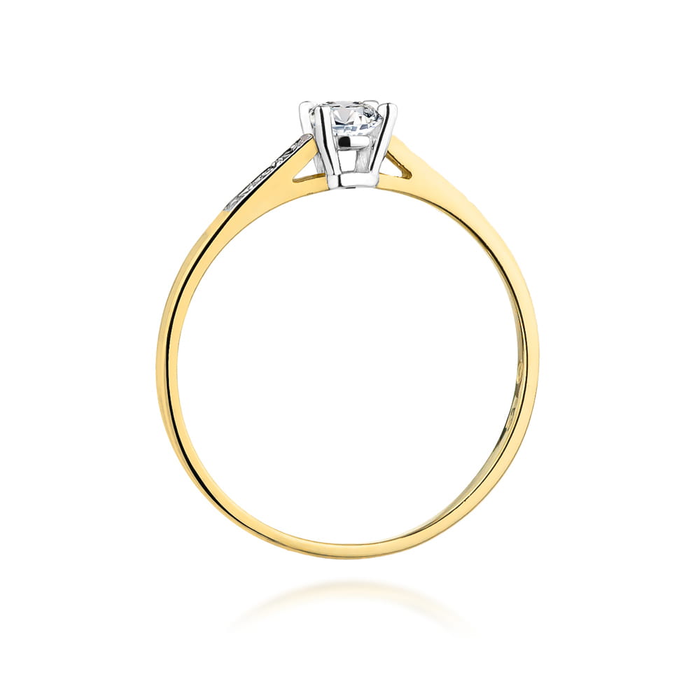 Pierścionek Diament 0,15ct żółte złoto 3 Pierścionek Diament 0,15ct żółte złoto - obrazek 3