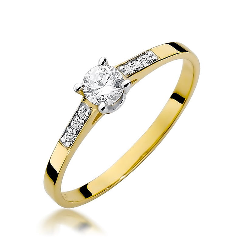 Pierścionek Diament 0,15ct żółte złoto 1 Pierścionek W399 Diament 0