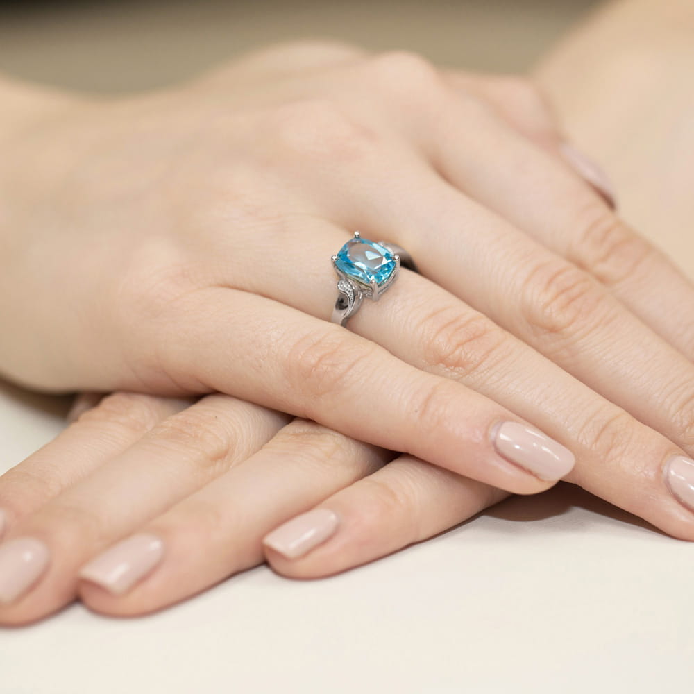 Pierścionek Topaz 2,40ct białe złoto 4 Pierścionek Topaz 2,40ct białe złoto - obrazek 4
