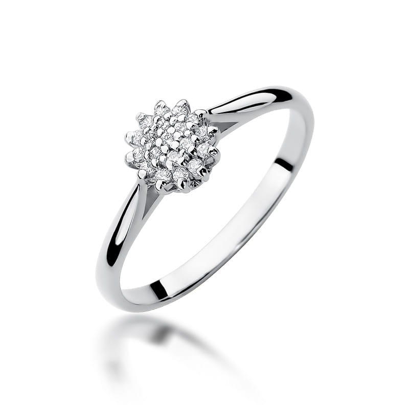 Pierścionek z diamentami białe złoto 1 Pierścionek W401 z diamentami białe złoto Jubiler Kraków BigDIAMOND