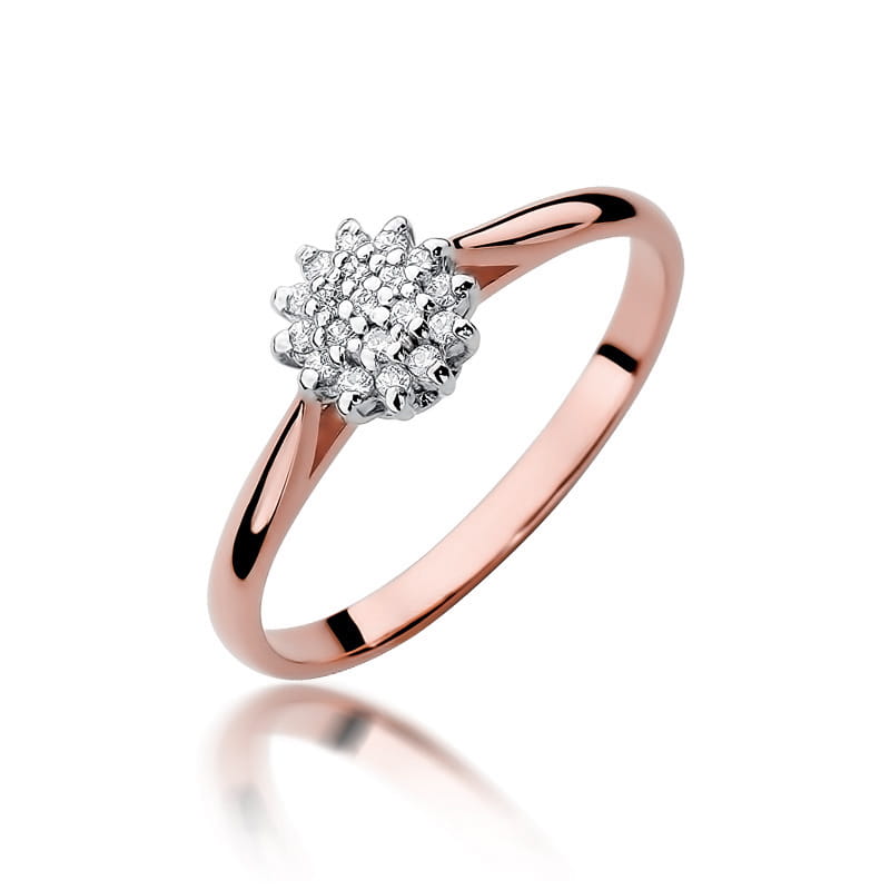 Pierścionek z diamentami różowe złoto 1 Pierścionek W401 z diamentami różowe złoto Jubiler Kraków BigDIAMOND