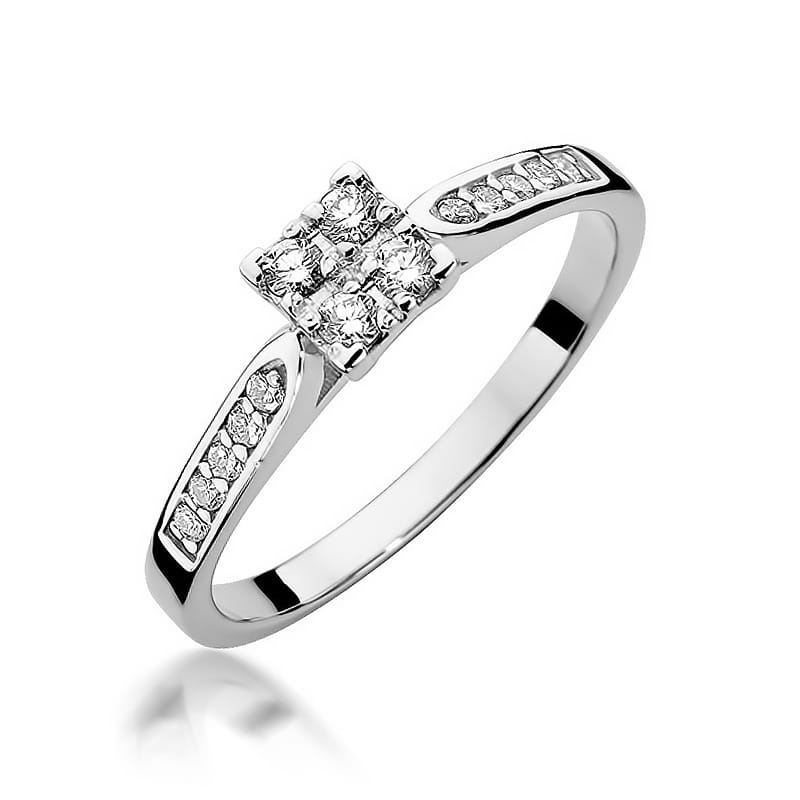 Pierścionek z diamentami białe złoto 1 Pierścionek W402 z diamentami białe złoto Jubiler Kraków BigDIAMOND