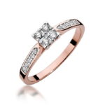 Pierścionek W402 z diamentami różowe złoto Jubiler Kraków BigDIAMOND