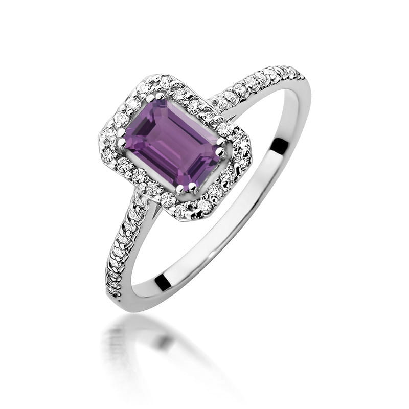 Pierścionek Ametyst 0,50ct białe złoto 1 Pierścionek W403 Ametyst 0