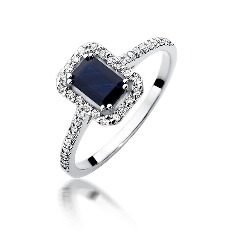 Pierścionek Szafir 0,60ct białe złoto 1 Pierścionek W403 Szafir 0