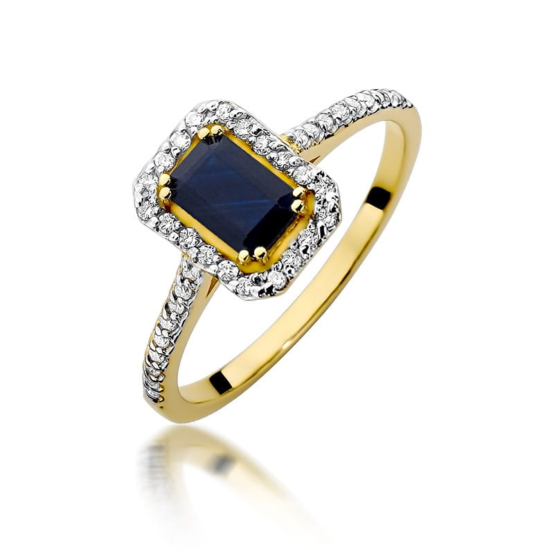 Pierścionek Szafir 0,60ct żółte złoto 1 Pierścionek W403 Szafir 0