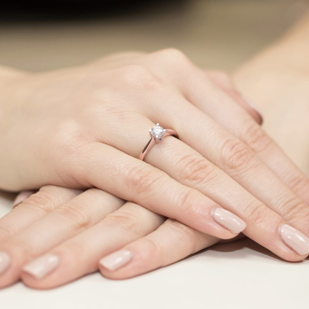 Pierścionek Diament 0,50ct różowe złoto 4 Pierścionek Diament 0,50ct różowe złoto - obrazek 4