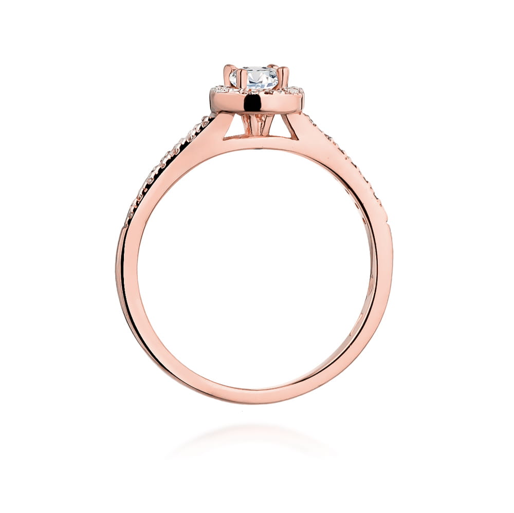 Pierścionek Diament 0,15ct różowe złoto 3 Pierścionek Diament 0,15ct różowe złoto - obrazek 3