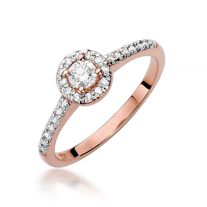 Pierścionek Diament 0,15ct różowe złoto 1 Pierścionek W406 Diament 0