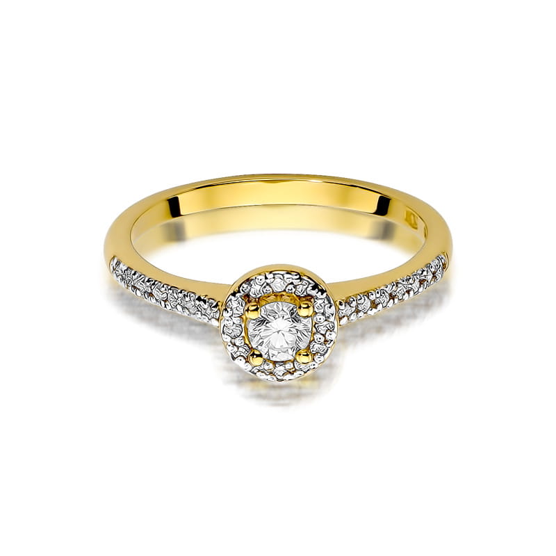 Pierścionek Diament 0,15ct żółte złoto 2 15ct żółte złoto Jubiler Kraków BigDIAMOND