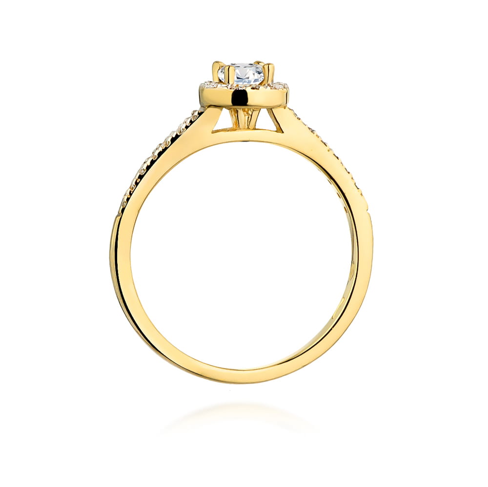 Pierścionek Diament 0,15ct żółte złoto 3 Pierścionek Diament 0,15ct żółte złoto - obrazek 3