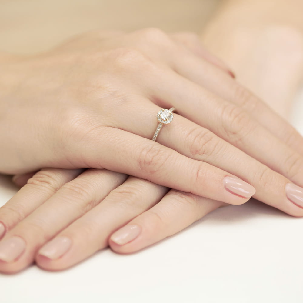 Pierścionek Diament 0,15ct żółte złoto 4 Pierścionek Diament 0,15ct żółte złoto - obrazek 4