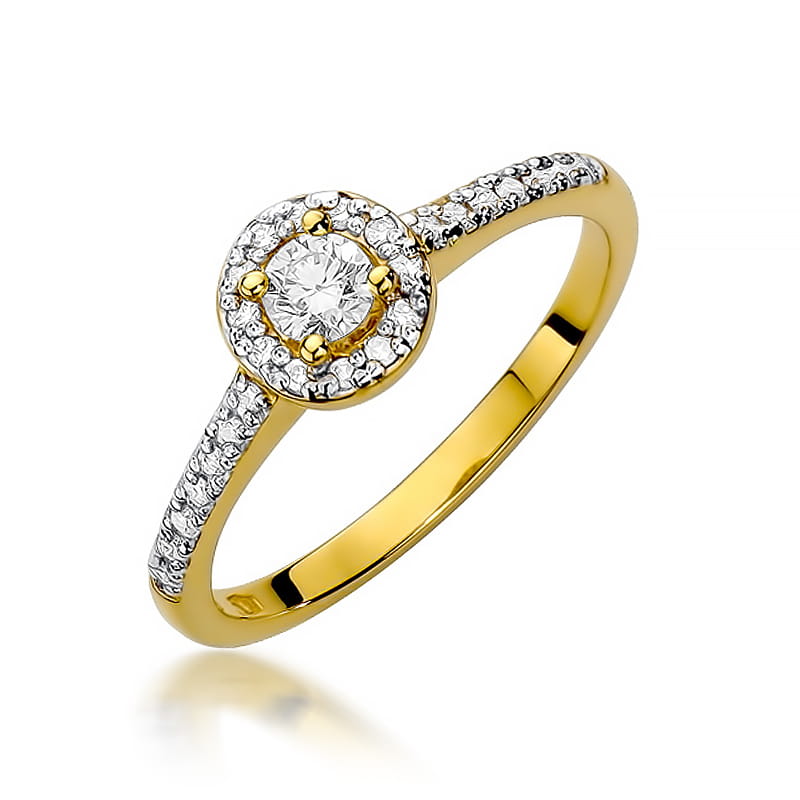 Pierścionek Diament 0,15ct żółte złoto 1 Pierścionek W406 Diament 0
