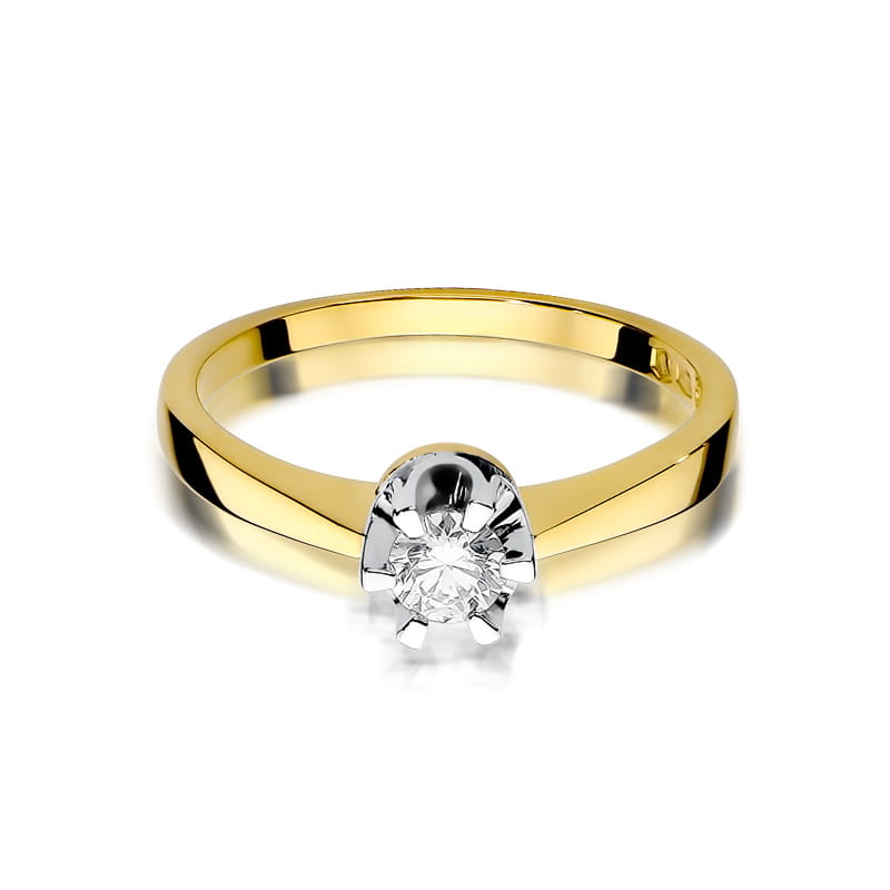 Pierścionek Diament 0,25ct żółte złoto 2 25ct żółte złoto Jubiler Kraków BigDIAMOND