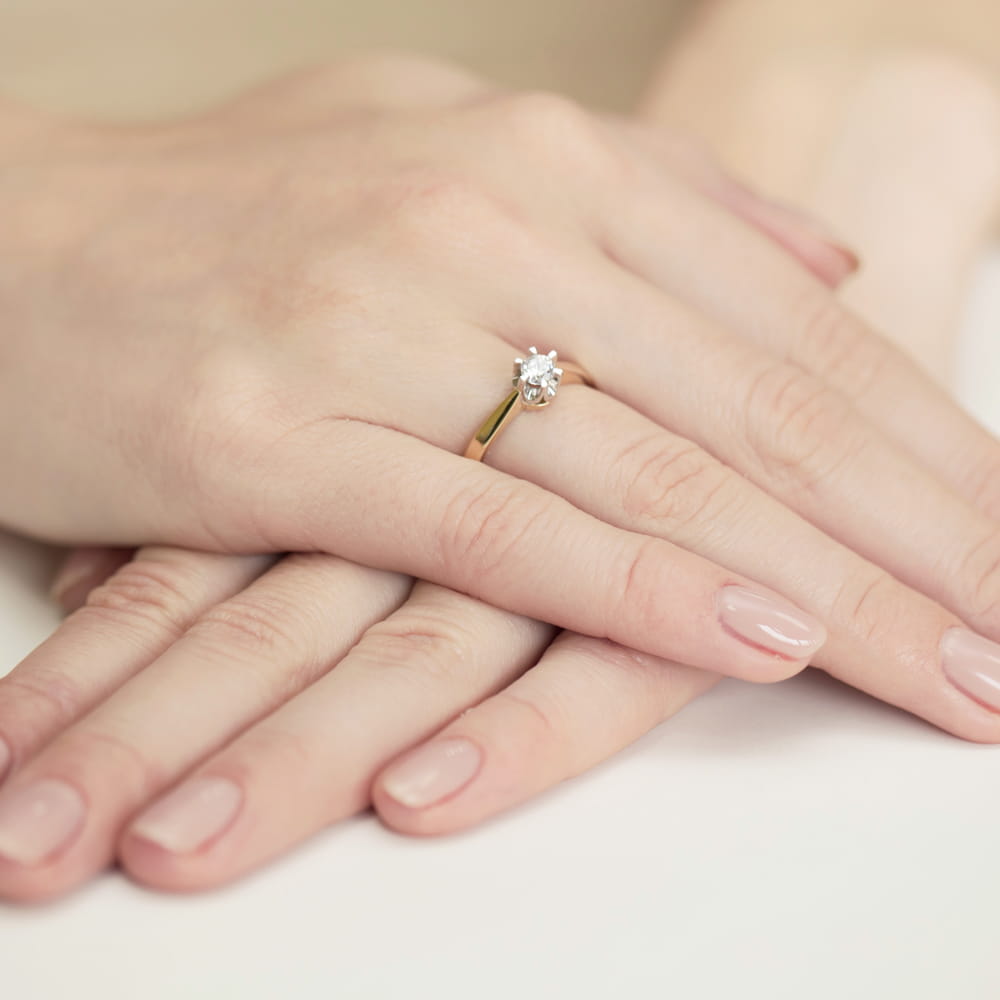 Pierścionek Diament 0,25ct żółte złoto 4 Pierścionek Diament 0,25ct żółte złoto - obrazek 4