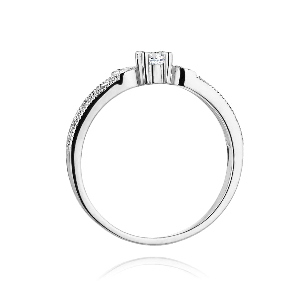 Pierścionek Diament 0,10ct białe złoto 3 Pierścionek Diament 0,10ct białe złoto - obrazek 3