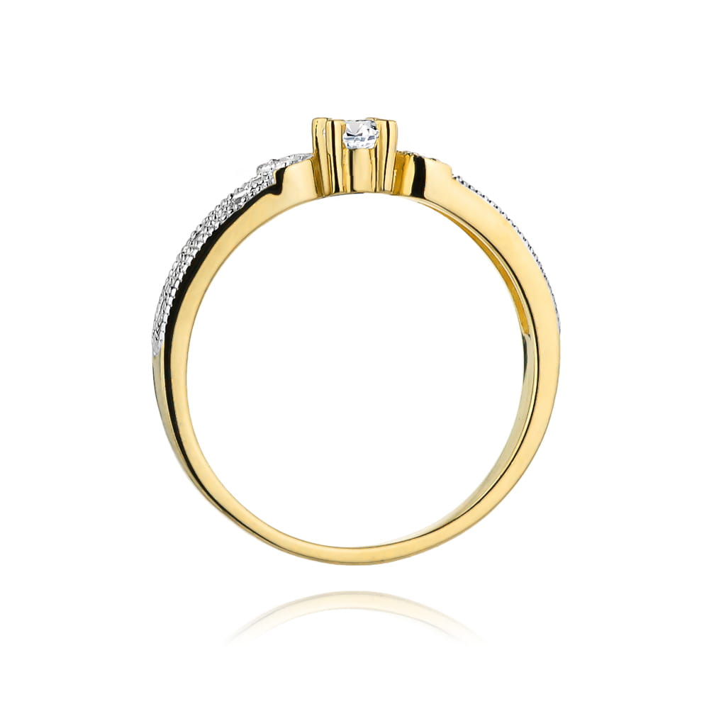 Pierścionek Diament 0,10ct żółte złoto 3 Pierścionek Diament 0,10ct żółte złoto - obrazek 3