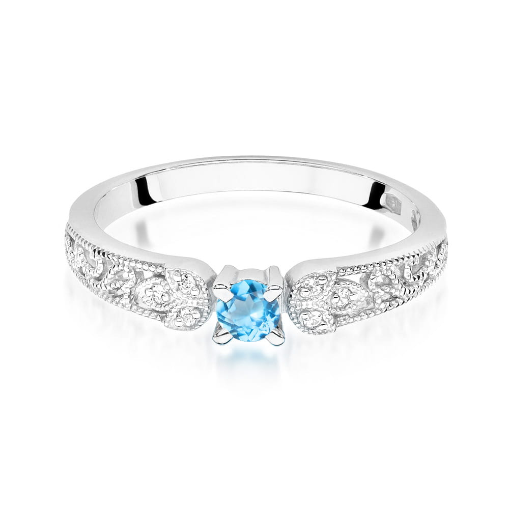 Pierścionek Topaz 0,15ct białe złoto 2 15ct białe złoto Jubiler Kraków BigDIAMOND