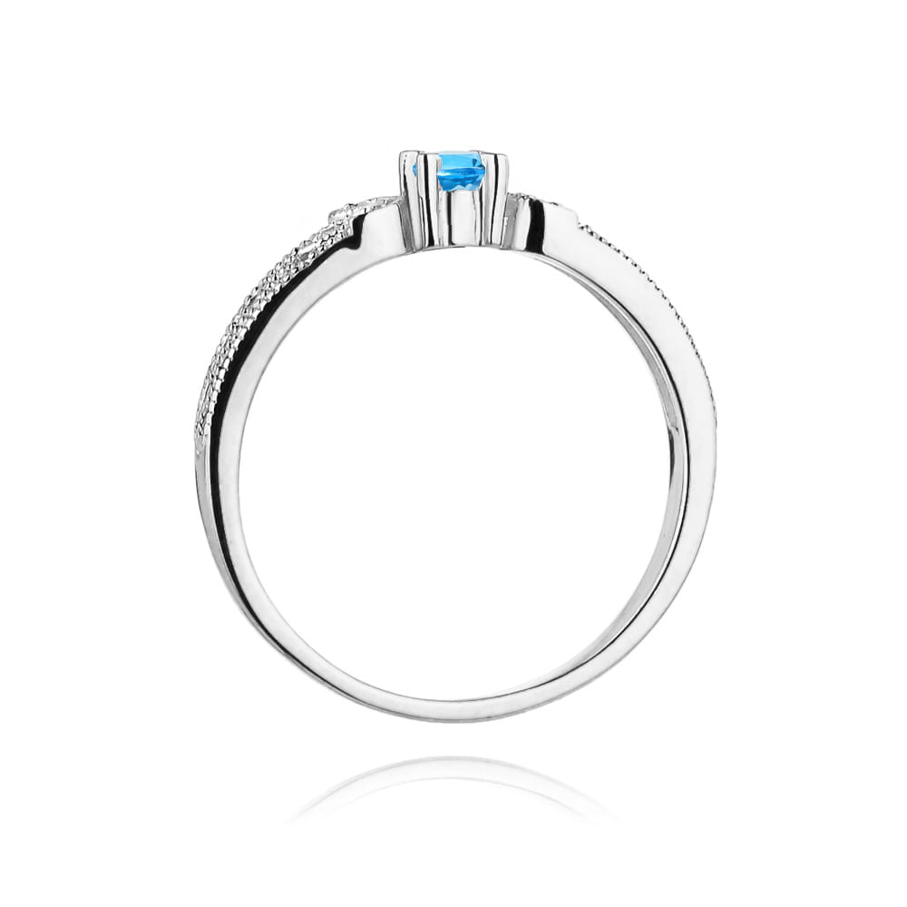 Pierścionek Topaz 0,15ct białe złoto 3 Pierścionek Topaz 0,15ct białe złoto - obrazek 3