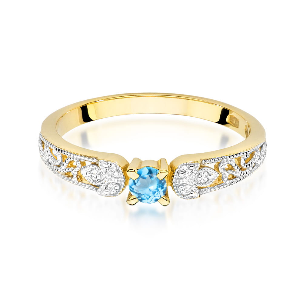 Pierścionek Topaz 0,15ct żółte złoto 2 15ct żółte złoto Jubiler Kraków BigDIAMOND