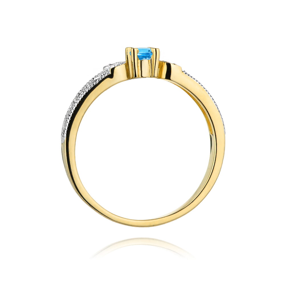 Pierścionek Topaz 0,15ct żółte złoto 3 Pierścionek Topaz 0,15ct żółte złoto - obrazek 3