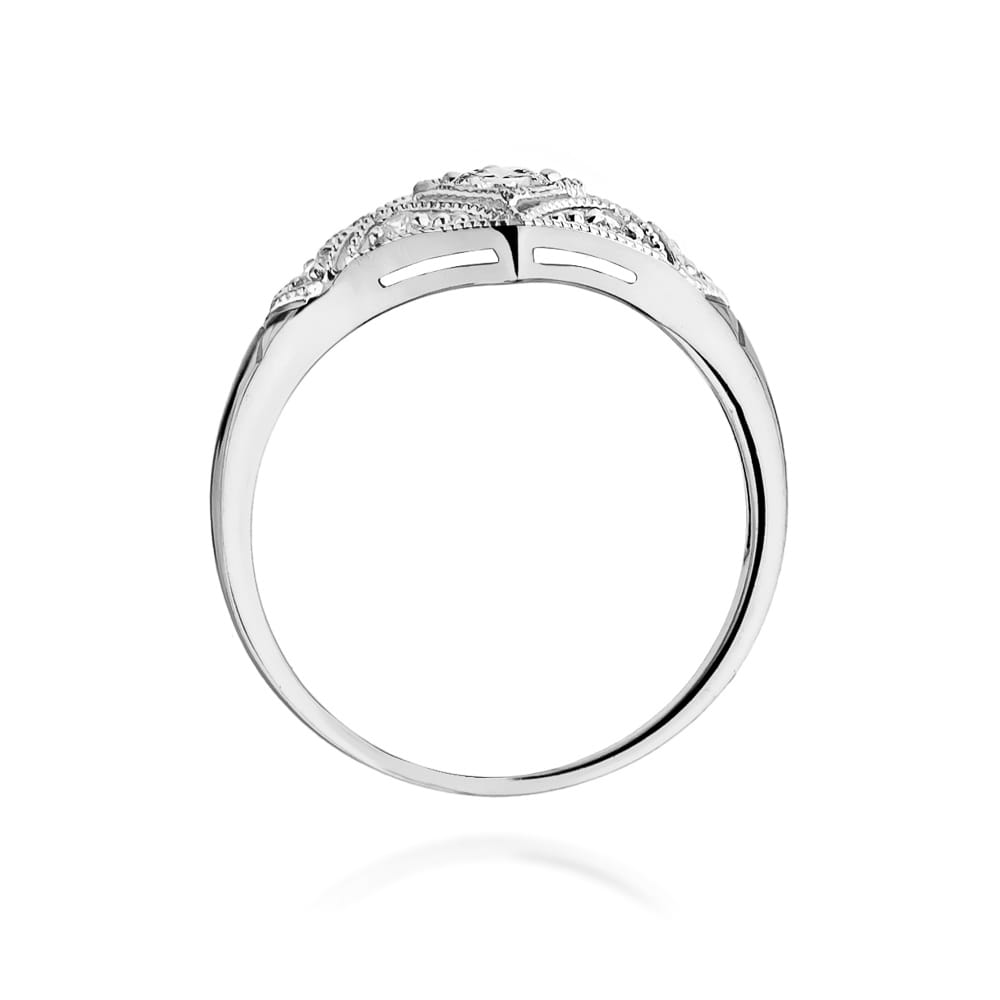 Pierścionek Diament 0,10ct białe złoto 3 Pierścionek Diament 0,10ct białe złoto - obrazek 3