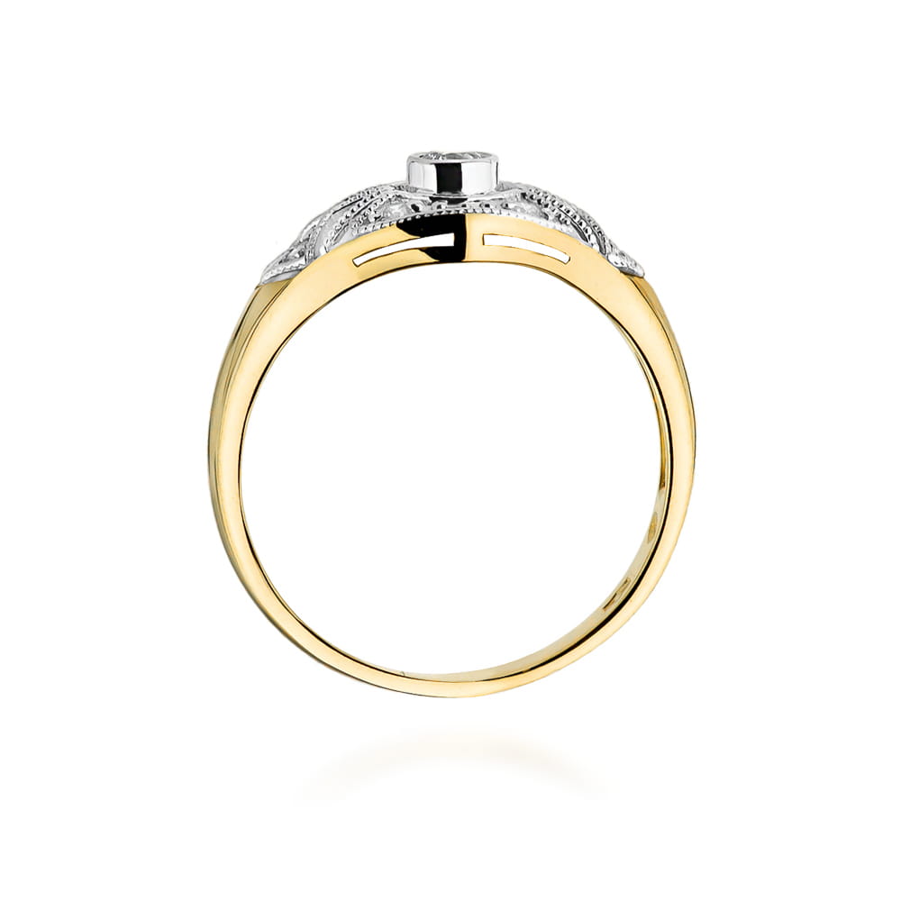 Pierścionek Diament 0,10ct żółte złoto 3 Pierścionek Diament 0,10ct żółte złoto - obrazek 3