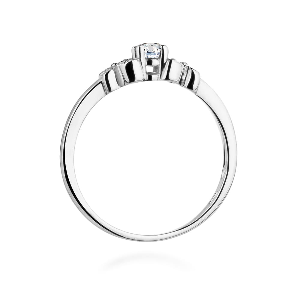Pierścionek Diament 0,10ct białe złoto 3 Pierścionek Diament 0,10ct białe złoto - obrazek 3