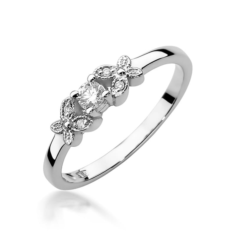Pierścionek Diament 0,10ct białe złoto 1 Pierścionek W414 Diament 0