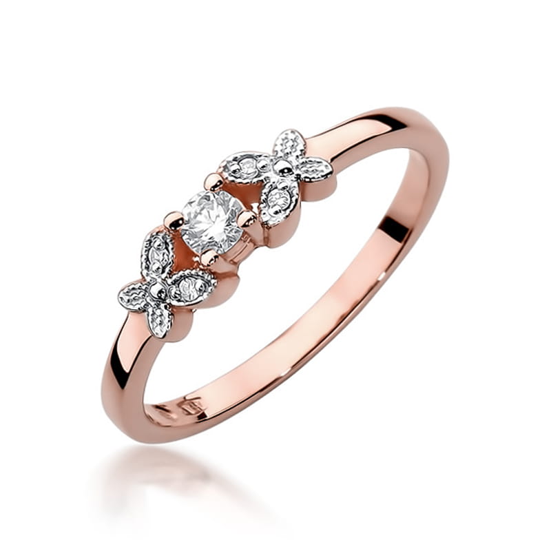 Pierścionek Diament 0,10ct różowe złoto 1 Pierścionek W414 Diament 0