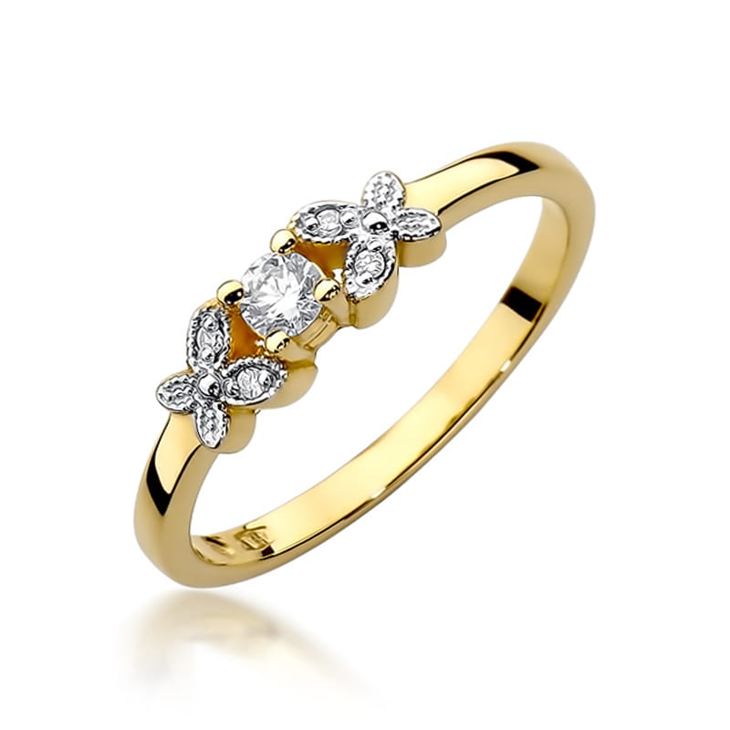Pierścionek Diament 0,10ct żółte złoto 1 Pierścionek W414 Diament 0