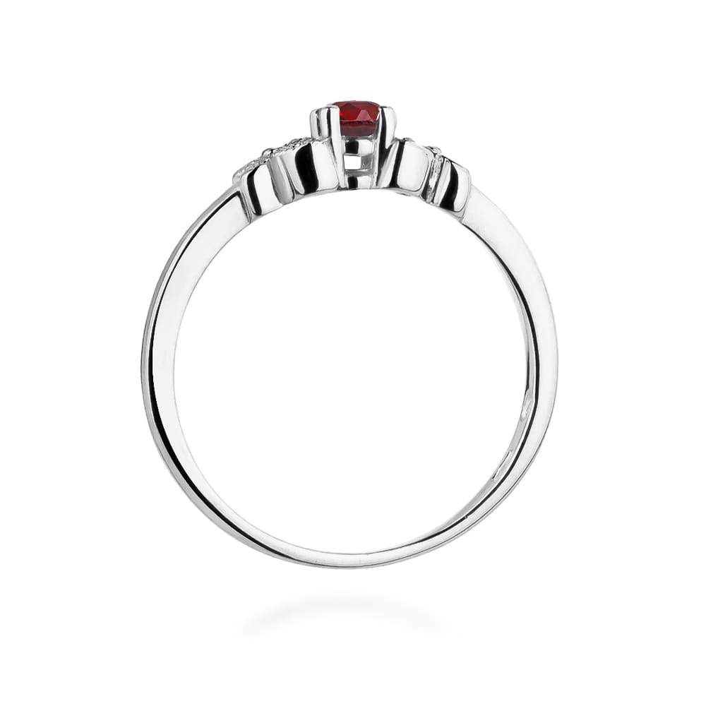 Pierścionek Rubin 0,15ct białe złoto 3 Pierścionek Rubin 0,15ct białe złoto - obrazek 3