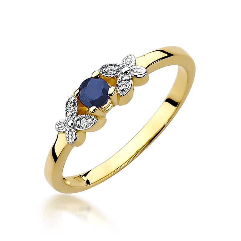 Pierścionek Szafir 0,15ct żółte złoto 1 Pierścionek W414 Szafir 0