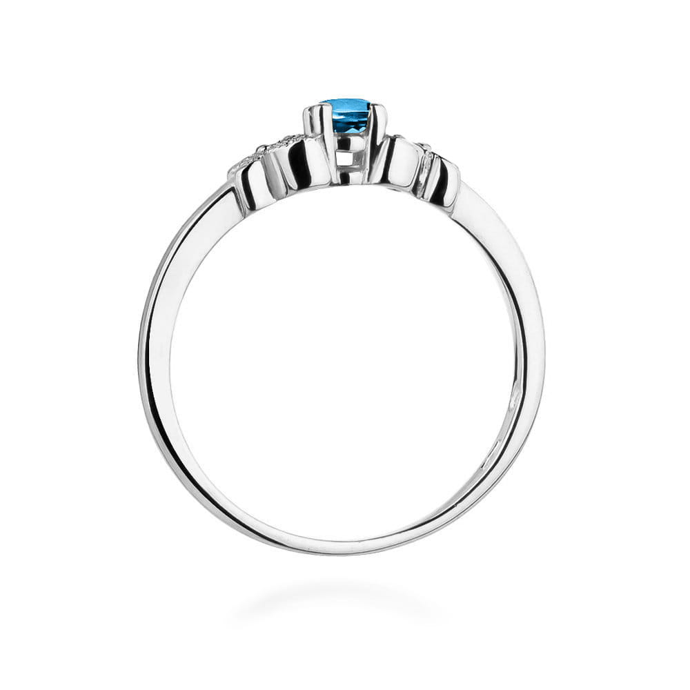 Pierścionek Topaz 0,15ct białe złoto 3 Pierścionek Topaz 0,15ct białe złoto - obrazek 3