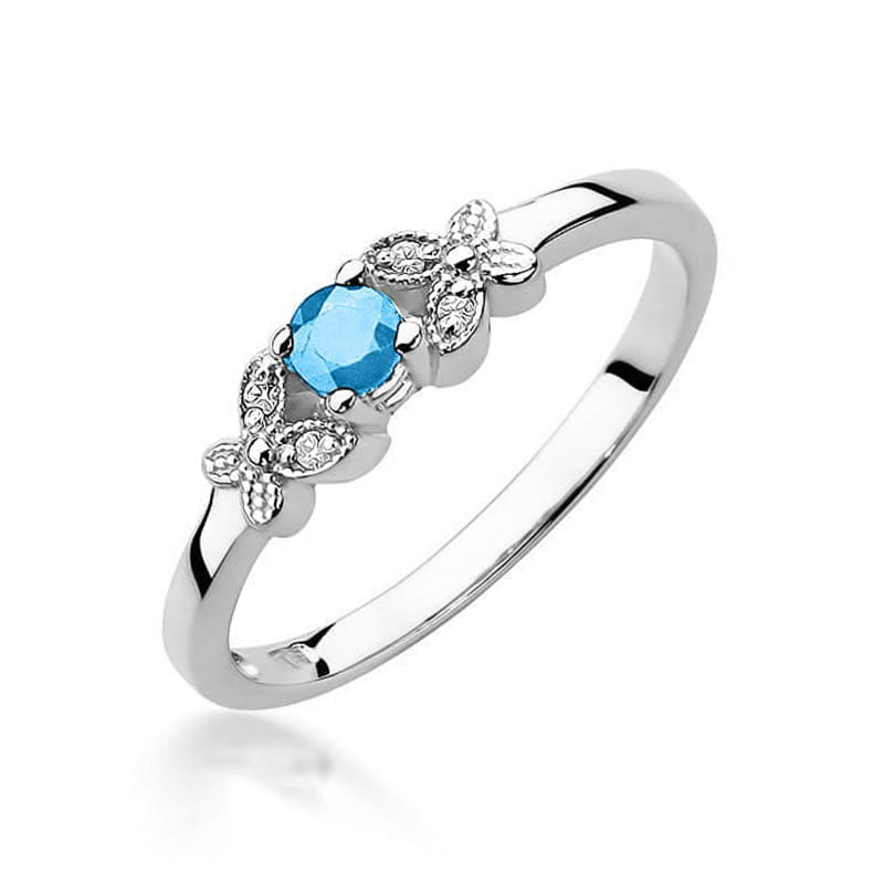 Pierścionek Topaz 0,15ct białe złoto 1 Pierścionek W414 Topaz 0