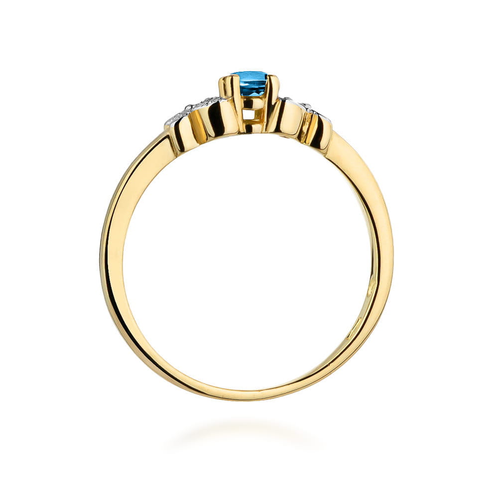 Pierścionek Topaz 0,15ct żółte złoto 3 Pierścionek Topaz 0,15ct żółte złoto - obrazek 3